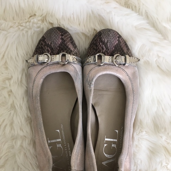 AGL Metallic Snake Flats - Picture 2 of 6